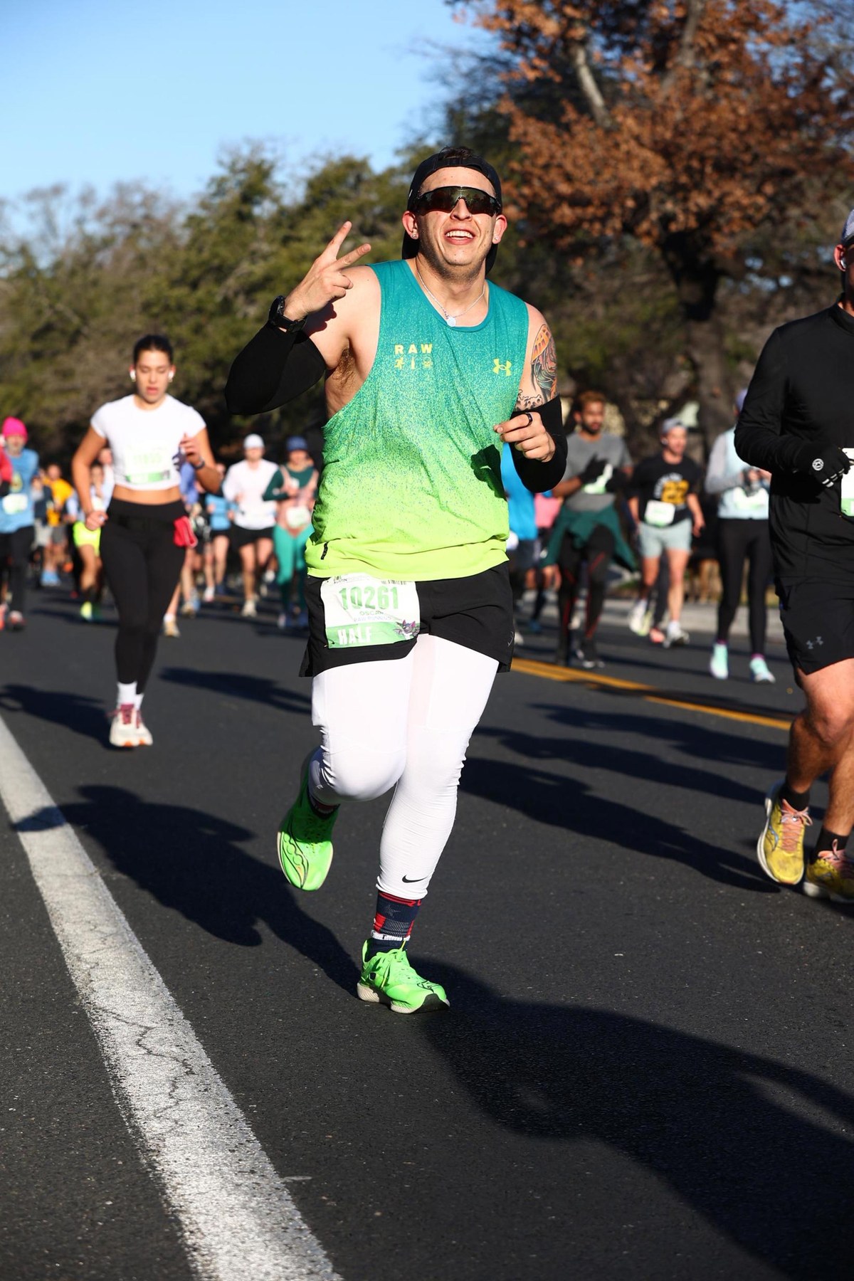 Oscar running during a road race